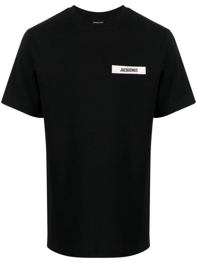 Le Gros Grain Logo Short Sleeve T-Shirt Black - JACQUEMUS - BALAAN 2