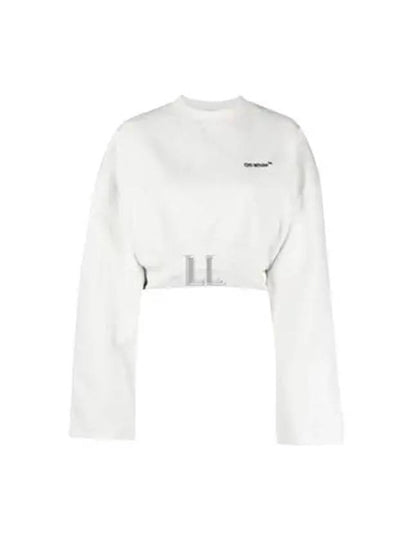 Logo Cropped Sweatshirt White - OFF WHITE - BALAAN 2