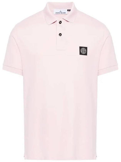 Pique Stretch Cotton Short Sleeve Polo Shirt Pink - STONE ISLAND - BALAAN 2