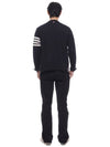 Men's Sustainable Classic Diagonal Wool Cardigan Navy - THOM BROWNE - BALAAN 6