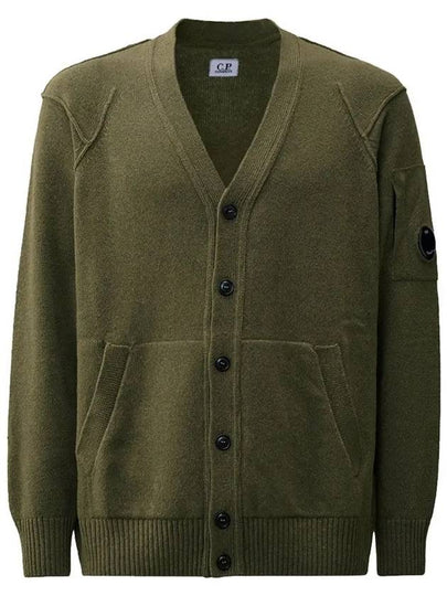 Lambswool GRS Buttoned Cardigan Green - CP COMPANY - BALAAN 2