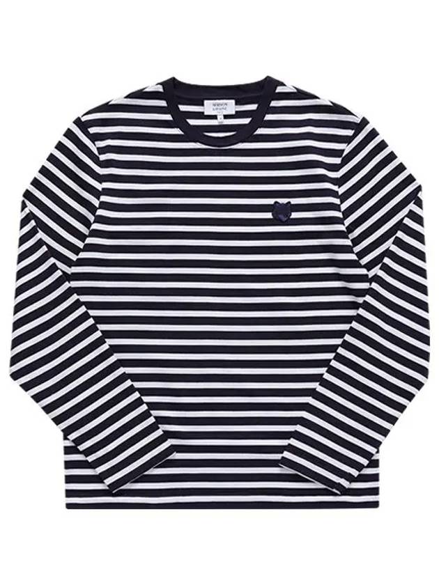 Fox Head Stripe Long Sleeve T-Shirt Navy - MAISON KITSUNE - BALAAN 5