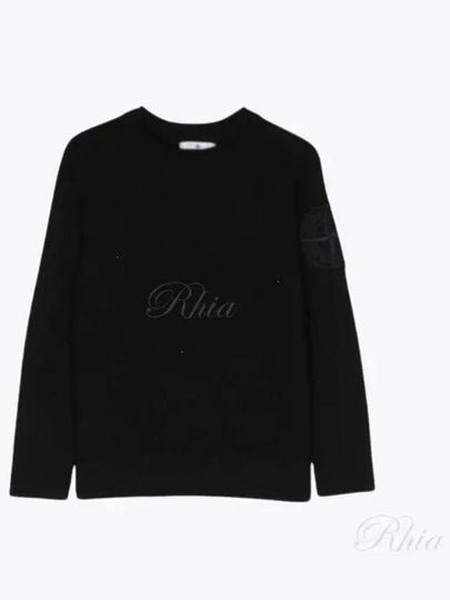 Kids Compass Motif Crew Neck Sweatshirt Black - STONE ISLAND - BALAAN 2