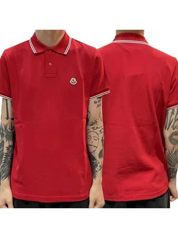 Logo patch polo short sleeve t shirt red 8 31468001 1095687 - MONCLER - BALAAN 1