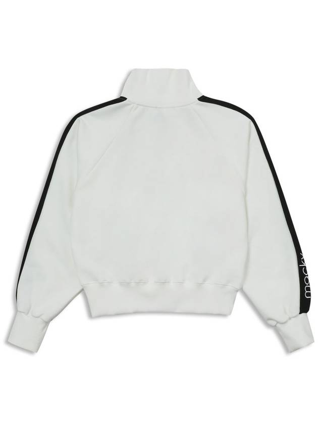 Karina color combination zip-up sweatshirt zip-up long sleeve T-shirt white MCSS24TS9WH - MACKY - BALAAN 3