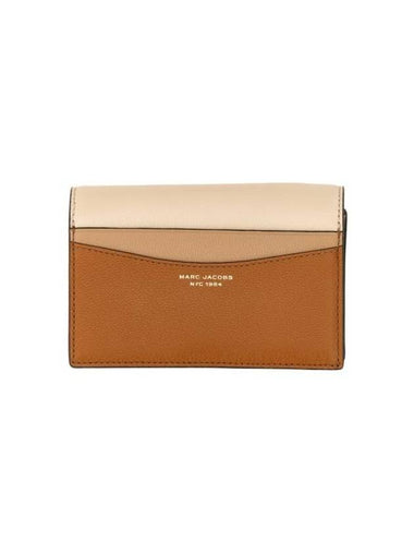 The Slim 84 Colorblock Leather Half Wallet Beige Brown - MARC JACOBS - BALAAN 1