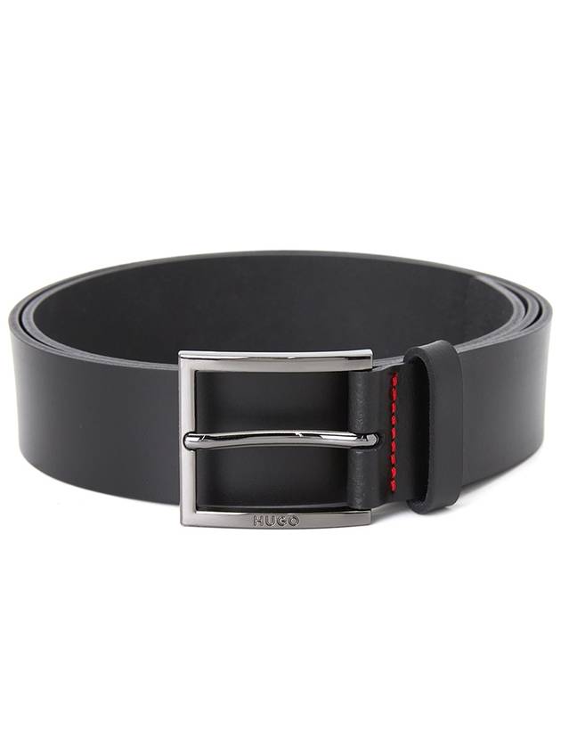 Metal Buckle Leather Belt Black - HUGO BOSS - BALAAN 2