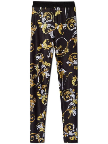 Versace Jeans Couture Leggings With Outline Barocco Print, Women's, Black - VERSACE - BALAAN 1