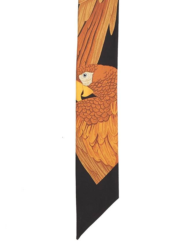 Parrot Print Slik Scarf Black Orange - SALVATORE FERRAGAMO - BALAAN 6