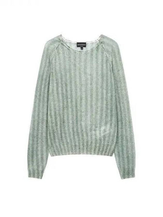 Women s Cashmere Chevron Raglan Knit Green 271059 - EMPORIO ARMANI - BALAAN 1