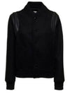 Women's Wool Varsity Bomber Jacket Black - SAINT LAURENT - BALAAN 2