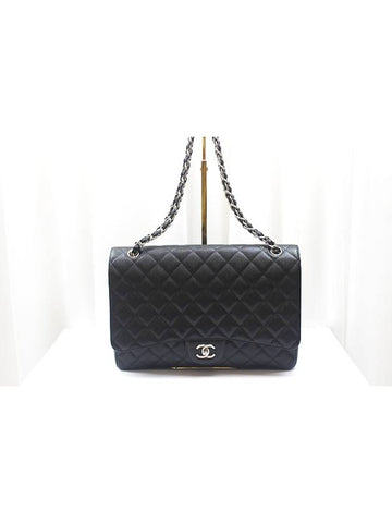 Classic Maxi Caviar Silver Flap Shoulder Bag 13th A58601 - CHANEL - BALAAN 1