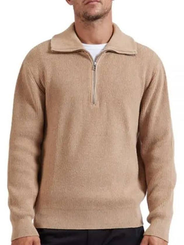 ANDERSENANDERSEN Navy Half Zip NHZ Camel - ANDERSEN-ANDERSEN - BALAAN 1