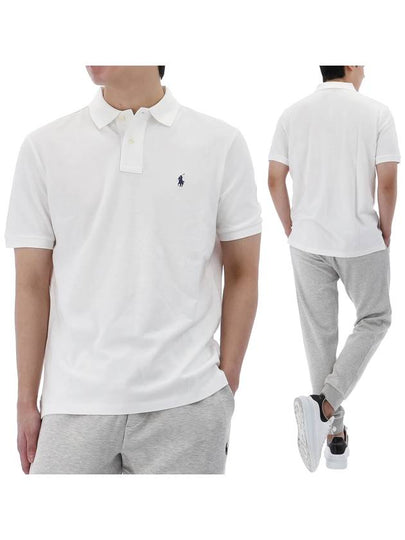 Iconic Mesh Slim Fit Polo Shirt White - POLO RALPH LAUREN - BALAAN 2