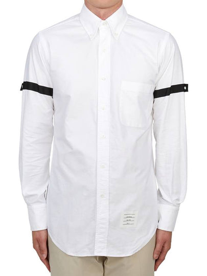 Men's Armband Long Sleeve Shirt White - THOM BROWNE - BALAAN 2