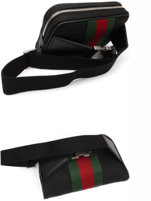 Signature Web Techno Canvas Belt Bag Black - GUCCI - BALAAN 4