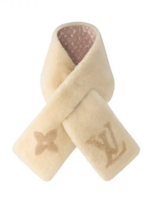 Monogram Shearling Scarf Beige - LOUIS VUITTON - BALAAN 2