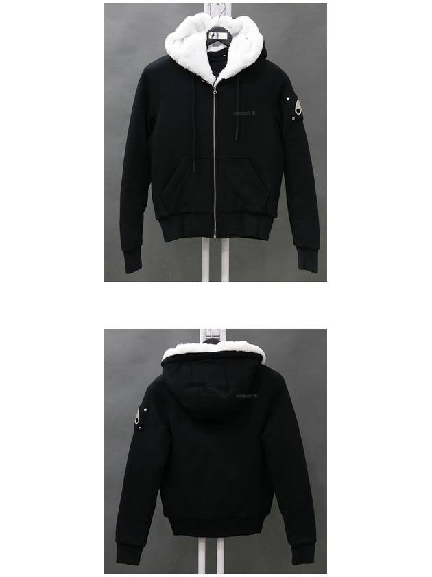 Classic Bunny 3 White Lining Zip Up Hoodie Black - MOOSE KNUCKLES - BALAAN 3