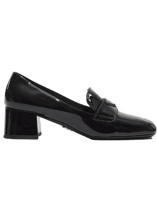 Triangle Logo Patent Leather Loafers Black - PRADA - BALAAN 1