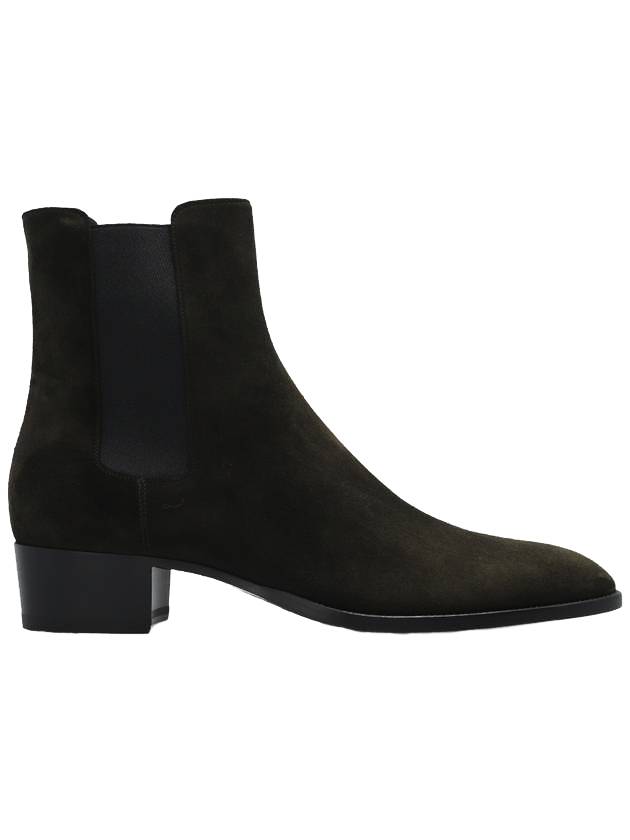 Wyatt Suede Chelsea Boots Sable Brun - SAINT LAURENT - BALAAN 1