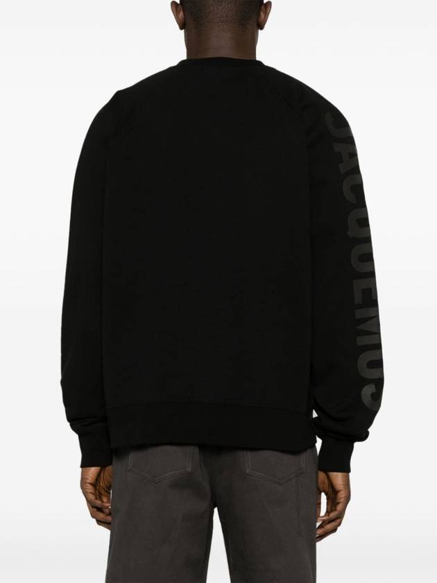 Le Typo Logo Print Cotton Sweatshirt Black - JACQUEMUS - BALAAN 5