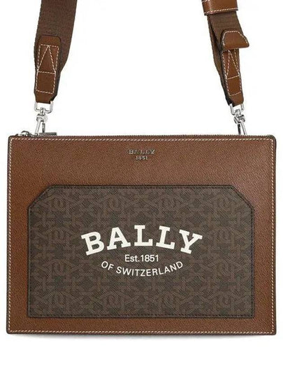 Brogann TML Logo Print Clutch Bag Brown - BALLY - BALAAN 2