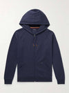 Pinstripe Hooded Cotton Blend Jersey Zip-up Jacket Navy - PAUL SMITH - BALAAN 1