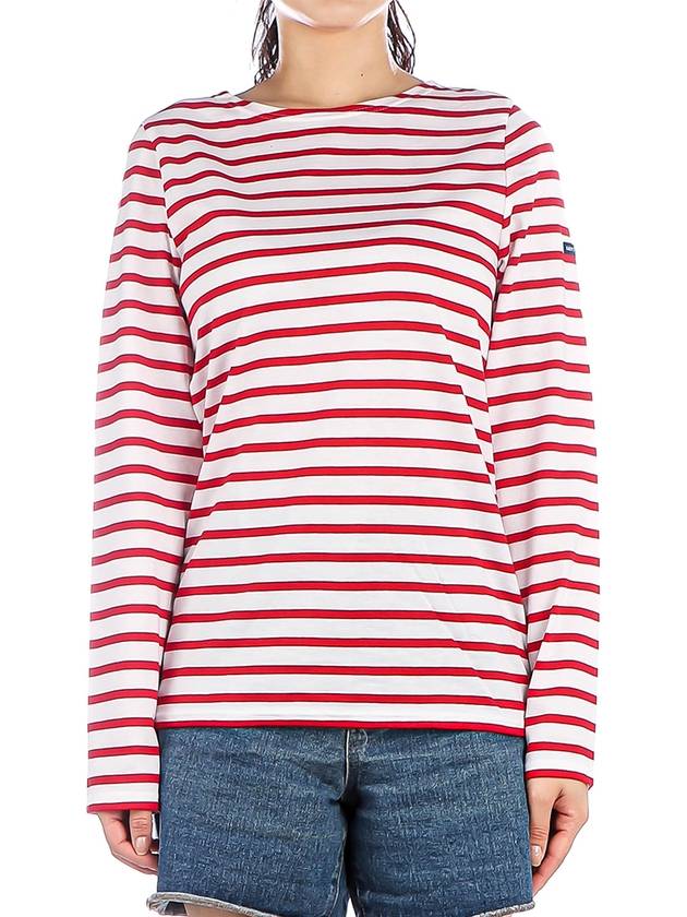 Minquiers Modern Stripe Long Sleeve T-Shirt Red - SAINT JAMES - BALAAN 2