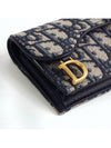 Saddle Flap Card Holder Blue  Oblique Jacquard - DIOR - BALAAN 6