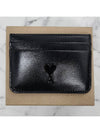 Heart Logo Leather Card Wallet Black - AMI - BALAAN 4