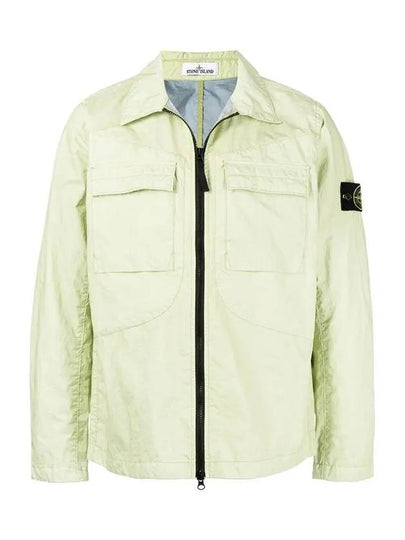 Men's Membrana Wappen Zip-Up Jacket Light Green - STONE ISLAND - BALAAN 2