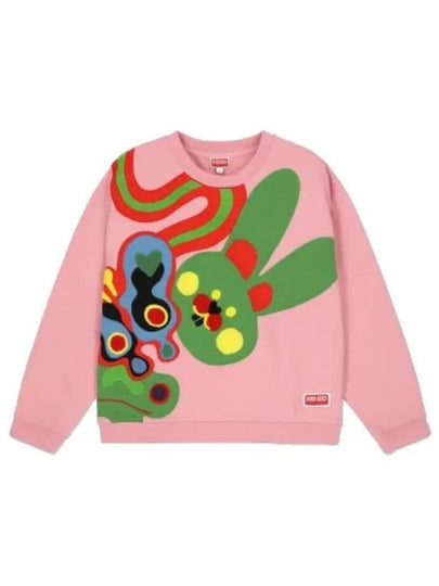 Motif Embroidery Cotton Sweatshirt Pink - KENZO - BALAAN 2