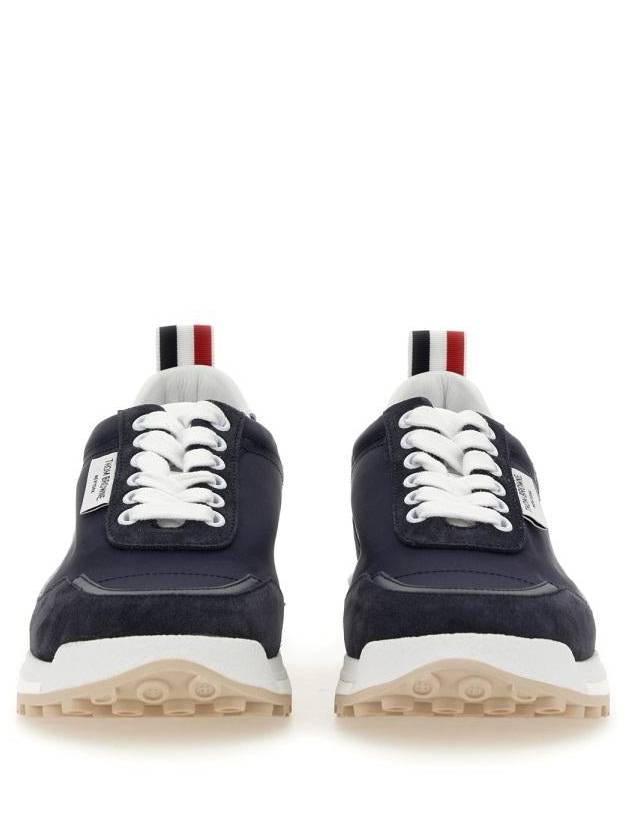 Eco Nylon Alumni Trainer Low Top Sneakers Blue - THOM BROWNE - BALAAN 6