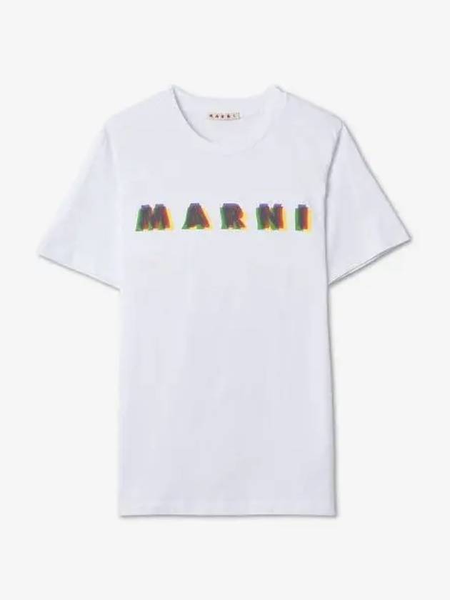 3D Logo Print Cotton Short Sleeve T-Shirt White - MARNI - BALAAN 2