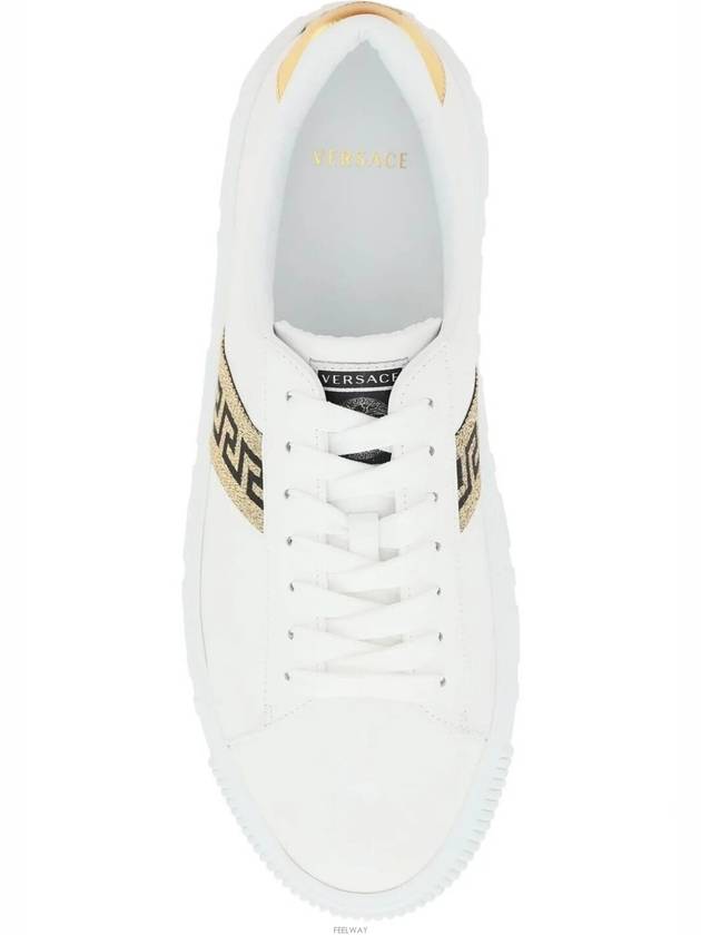 Greca Leather Low Top Sneakers White - VERSACE - BALAAN 3