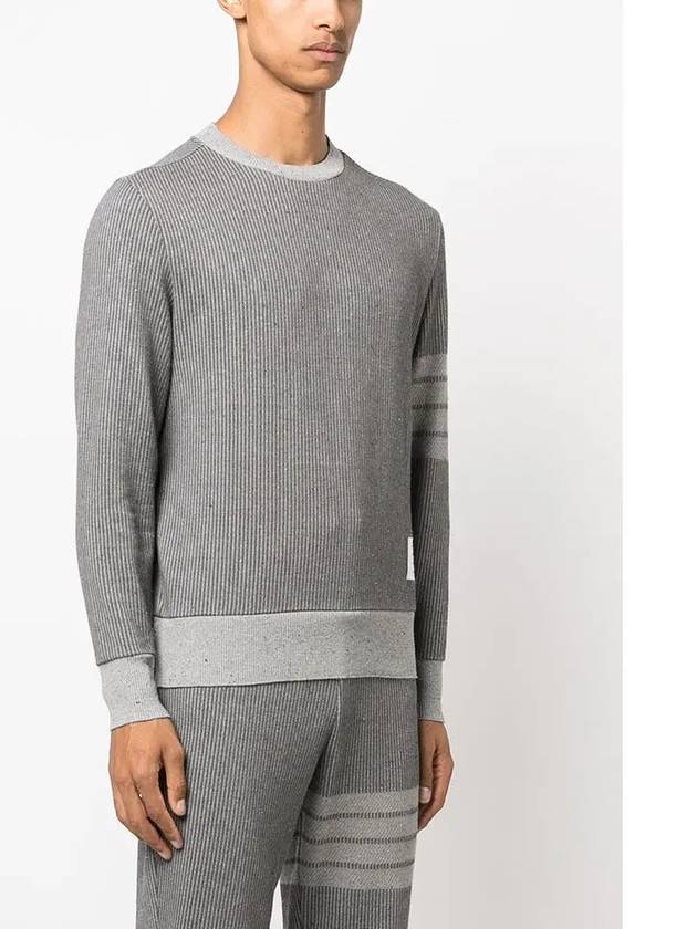 4 Bar Crew Neck Sweatshirt Grey - THOM BROWNE - BALAAN 5