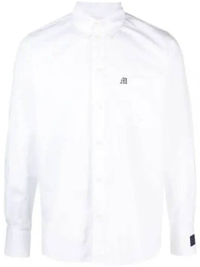 Embroidered Logo Cotton Long Sleeve Shirt White - MSGM - BALAAN 2