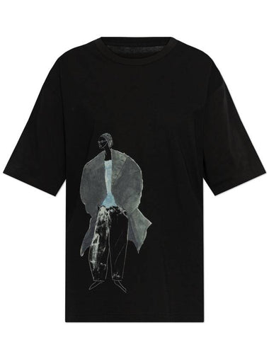 Yohji Yamamoto T-shirt With Print, Women's, Black - YOHJI YAMAMOTO - BALAAN 1