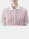 Checked Tweed Shrunken Short Sleeve Polo Pink - THOM BROWNE - BALAAN 3