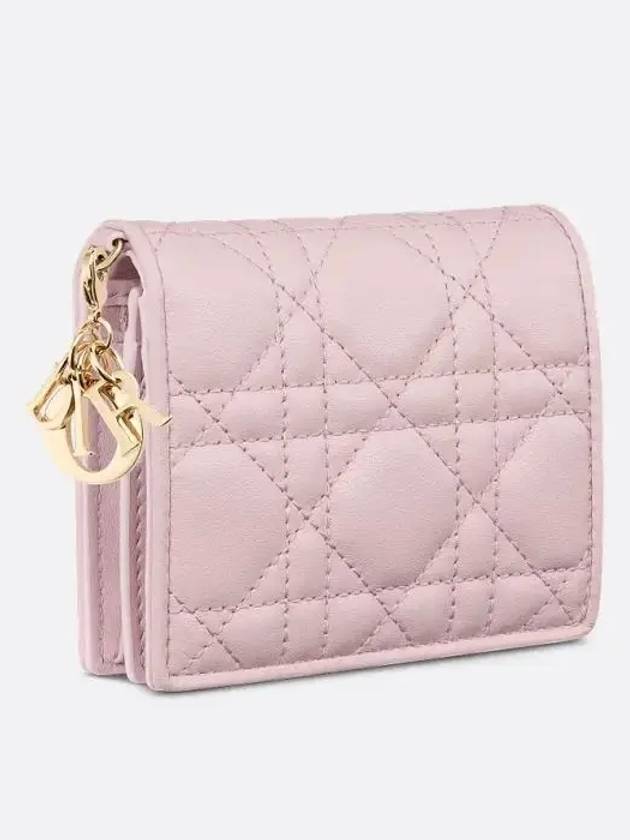 Lady Dior Gardenia Mini Half Wallet Pink - DIOR - BALAAN 3