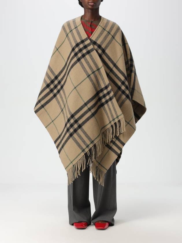 Check Wool Cashmere Cape Beige - BURBERRY - BALAAN 2