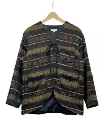 Cutaway Jacket Black PC Ethnic Jacquard 24F1WD006 PS518 CB017 - ENGINEERED GARMENTS - BALAAN 1