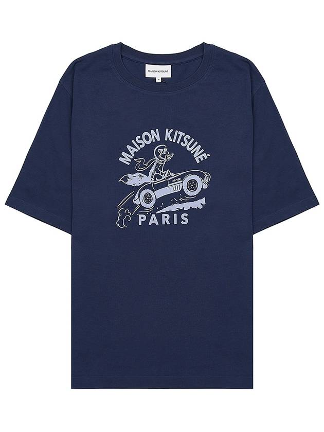 Racing Fox Comfort Short Sleeve T-Shirt Ink Blue - MAISON KITSUNE - BALAAN 10