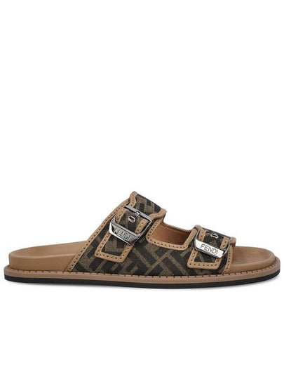 Men's Peel Jacquard Fabric Sandals Brown - FENDI - BALAAN 2