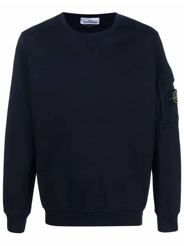 Wappen Patch Zipper Pocket Sweatshirt Navy - STONE ISLAND - BALAAN 3