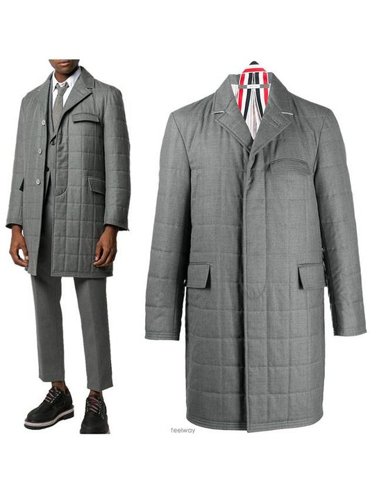 Super 120s Down Chesterfield Single Coat Grey - THOM BROWNE - BALAAN 2