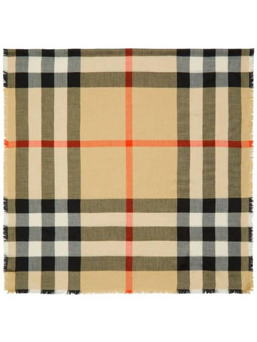 House Check Cashmere Blend Scarf Beige - BURBERRY - BALAAN 1