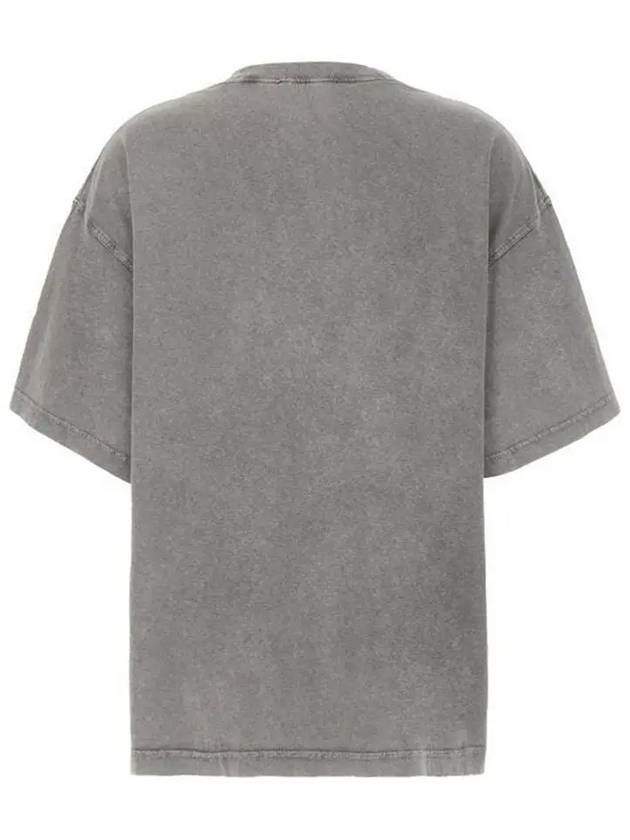 Faded Logo Relaxed Fit Cotton Short Sleeve T-Shirt Grey - ACNE STUDIOS - BALAAN 4