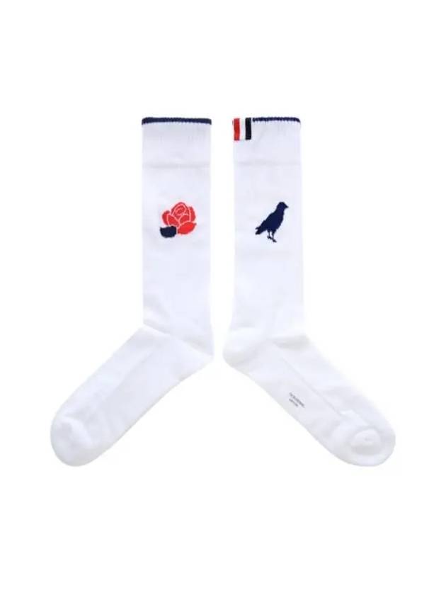 Rose Raven Socks White - THOM BROWNE - BALAAN 2