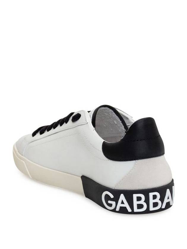 Calfskin Portofino Vintage Sneakers White Black - DOLCE&GABBANA - BALAAN 4